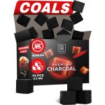 72 pcs Hookah Charcoal Hookah Coals for Hookah Coconut 25mm Cubes - 72 pcs - 1.1 KG (2.2 lbs) - Premium Quality - 100% Natural Coconut Charcoal Hooka Cubes - NOT Quick Light