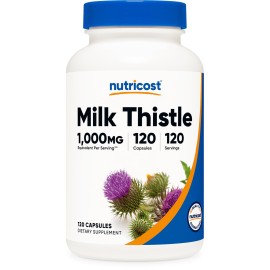 Nutricost Milk Thistle 1,000mg Equivalent, 120 Capsules - 250mg of 4:1 Extract - Vegan, Non-GMO and Gluten Free
