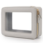 Aveniee Clear Makeup Bag Organizer,Large Travel Toiletry Bag for Women, Waterproof Cosmetic Pouch with Zippers,Car Organizers and Storage Case for Accessories,Grey