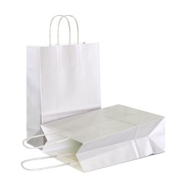 AZOWA Silver Gift Bags with Handles Mini Kraft Paper Bags for Party Favors (6 x 2.4 x 4.7 in, 12 Pcs)