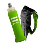 Running Handheld Water Bottle 10 oz Soft Flask - Hand Water Bottle For Runners, Hiking, Skiing & Outdoor Activity - Fits F3LG (300ml) Collapsible Flask - Hydration Holder with Pocket - Green