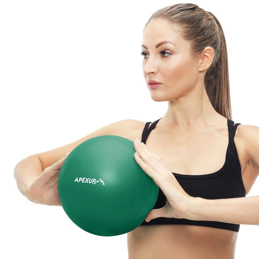 APEXUP Yoga Ball Exercise Ball, Heavy Duty Pilates Ball for Fitness, Balance, Core Workout, Physical Therapy (XXS (9) 23cm, Dark Green)