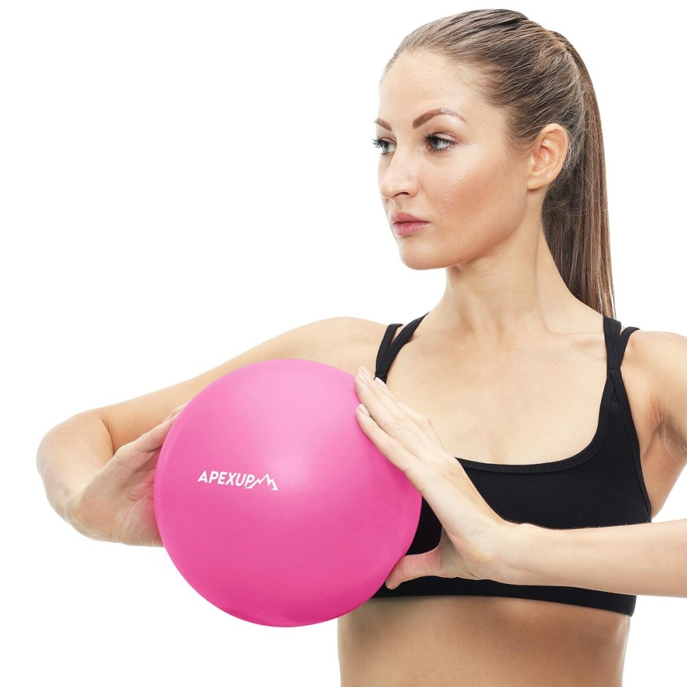 APEXUP Yoga Ball Exercise Ball, Heavy Duty Pilates Ball for Fitness, Balance, Core Workout, Physical Therapy (XXS (9) 23cm, Fuschia)