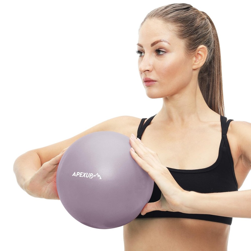 APEXUP Yoga Ball Exercise Ball, Heavy Duty Pilates Ball for Fitness, Balance, Core Workout, Physical Therapy (XXS (9) 23cm, Mauve)
