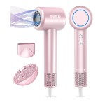 Hair Dryer, High-Speed Ionic Low Noise Blow Dryer for Fast Drying, Birthday Christmas Gifts for Women Men Mom Dad, Thermo-Control Quiet Compact Hair Blow Dryer for Travel Salon, Babypink