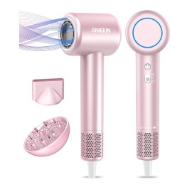 Hair Dryer, High-Speed Ionic Low Noise Blow Dryer for Fast Drying, Birthday Christmas Gifts for Women Men Mom Dad, Thermo-Control Quiet Compact Hair Blow Dryer for Travel Salon, Babypink