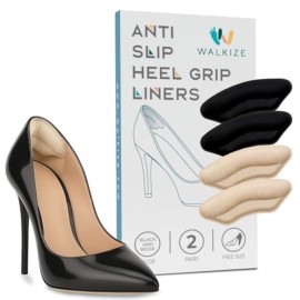 Walkize Metatarsal Pads Women | Heel Inserts for Women | Ball of Foot Cushions (2 Pairs Foot Pads) All Day Pain Relief and Comfort One Size Fits Shoe Inserts (Black & Beige, 2 Pairs)