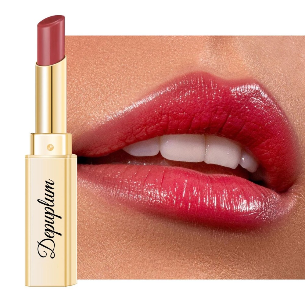 Depuplum Red Lipstick for Women Hydrate Glossy Lipstick Moisture Lip Gloss Sheer-Medium Coverage Shine Tinted Lip Balm for Dry Lips (DM98 Cherry Plum)