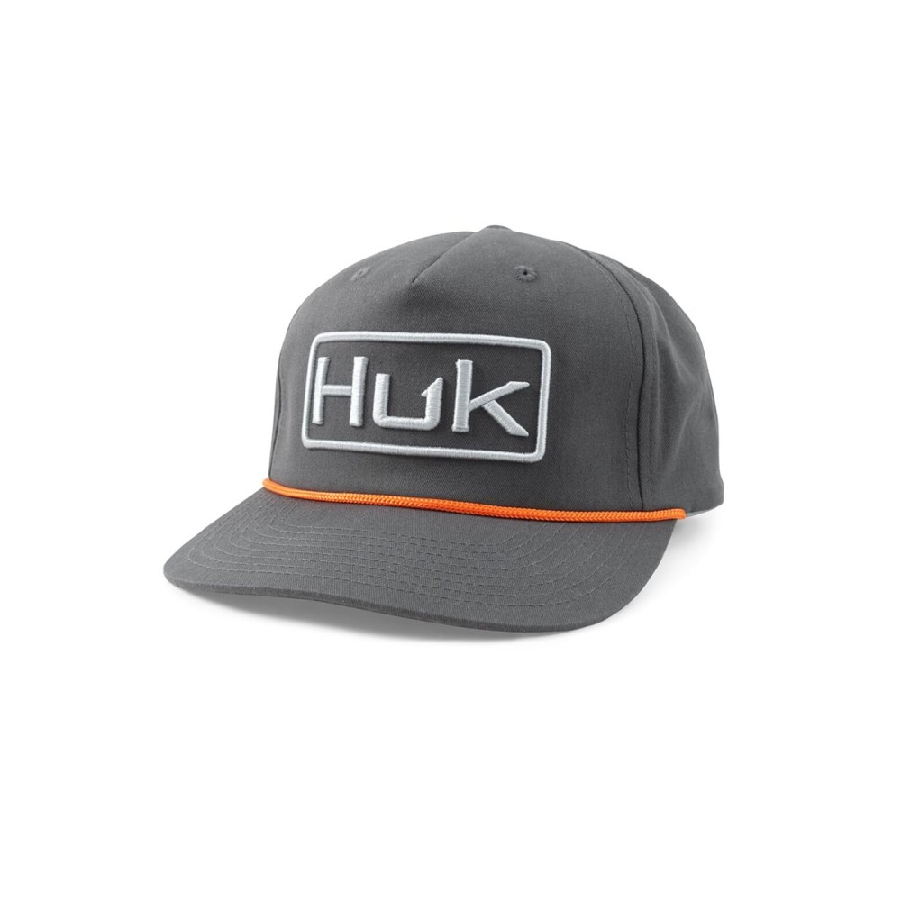 HUK - Mens Trucker Hat, Anti-Glare Snapback Fishing Hat for Men, Volcanic Ash, One Size