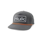 HUK - Mens Trucker Hat, Anti-Glare Snapback Fishing Hat for Men, Volcanic Ash, One Size