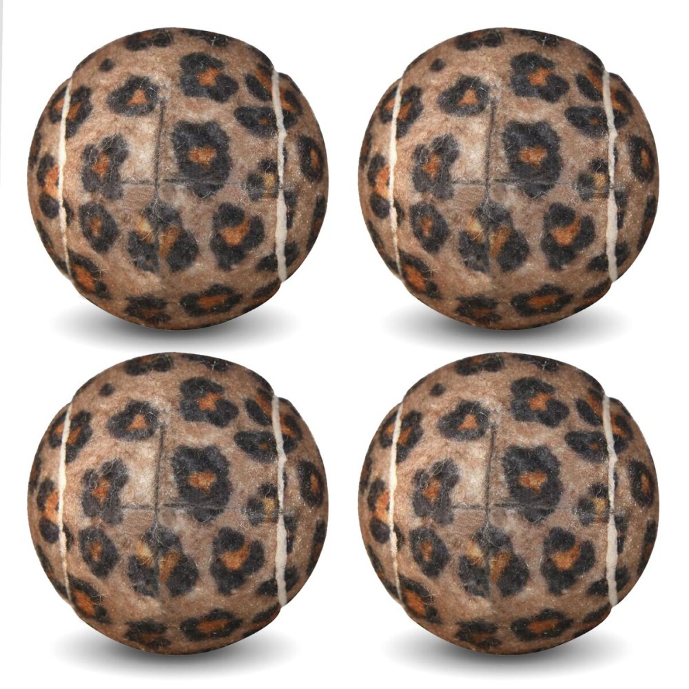 ANCKNE Walker Tennis Balls Precut Tennis Balls for Walkers 4PCS Walkers Legs Universal Precut Glide Balls, Heavy Duty Long Lasting Felt Pad Glide Coverings for Furniture Legs and FloorLeopard