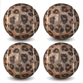 ANCKNE Walker Tennis Balls Precut Tennis Balls for Walkers 4PCS Walkers Legs Universal Precut Glide Balls, Heavy Duty Long Lasting Felt Pad Glide Coverings for Furniture Legs and FloorLeopard