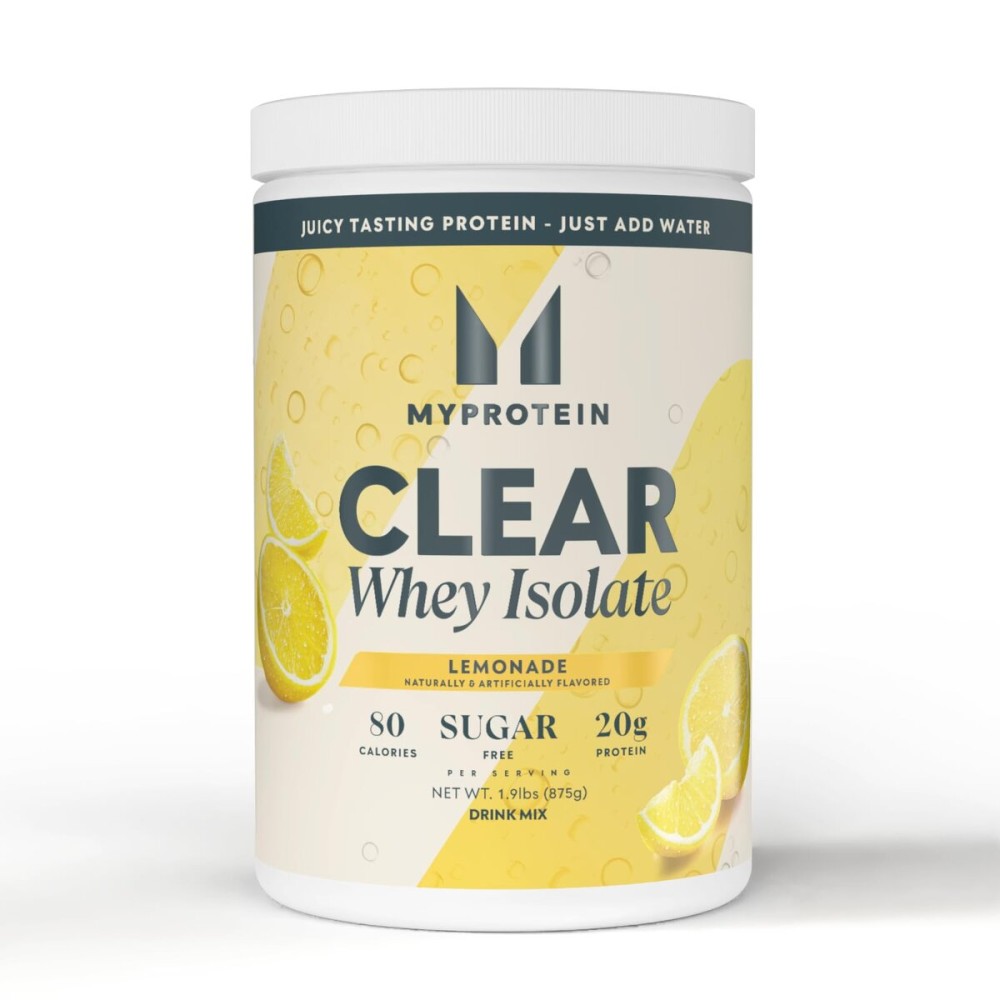 Myprotein Clear Whey Isolate Protein Powder, 35 Servings (1.9lbs) Lemonade, 20g Protein per Serving, Naturally Flavored Drink Mix, Daily Protein Intake for Superior Performance