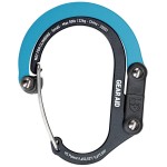 GEAR AID HEROCLIP Carabiner Clip and Hook (Small) for Purse, Stroller, and Backpack, Black and Blue, 1 Pack