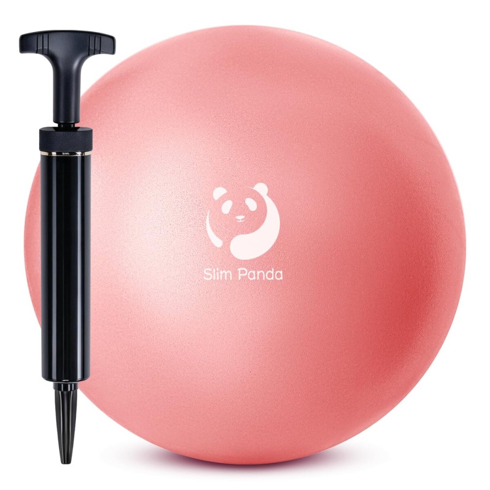 Slim Panda Pilates Ball with Pump, 9 Inch Small Exercise Ball, Anti Burst Mini Yoga Ball for Stability, Workout, Barre, Core Strength, Physical Therapy, Balance, Stretching