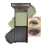 CAKAILA Green Black Two Color Matte Shimmer Glitter Eyeshadow,Bright Eye Shadow Powder,Professional Long-Lasting Waterproof Makeup Palette,Easy-To-Apply and Compact for Travel