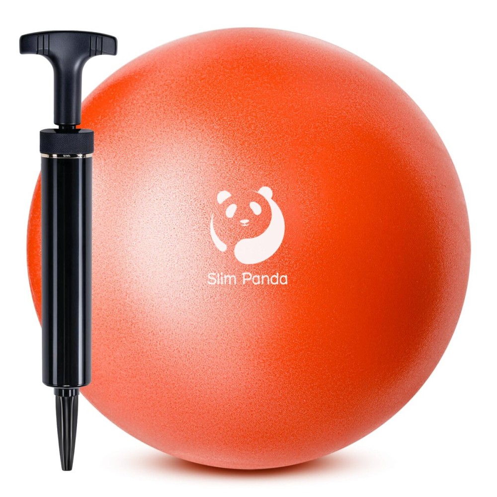 Slim Panda Pilates Ball with Pump, 9 Inch Small Exercise Ball, Anti Burst Mini Yoga Ball for Stability, Workout, Barre, Core Strength, Physical Therapy, Balance, Stretching