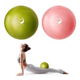 Slim Panda Pilates Ball, 9 Inch Small Exercise Ball, Anti Burst Mini Yoga Ball for Stability, Workout, Barre, Core Strength, Physical Therapy, Balance, Stretching