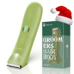 VIKICON Ball Trimmer for Men, Waterproof Groin & Pubic Hair Trimmer for Men w/Light & Ceramic Blade, Manscape Body Groomer Kit, Electric Razor Shavers - No Nicks, Gifts for Him