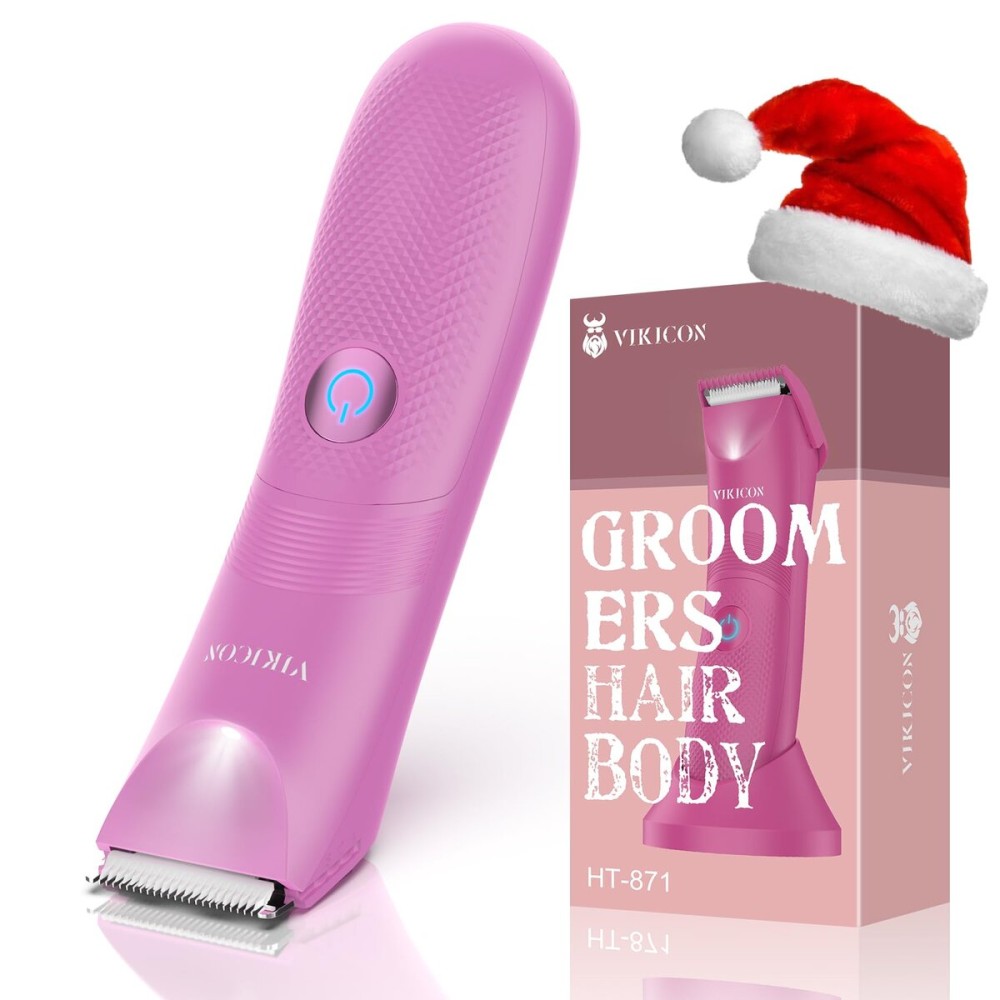 VIKICON Pubic Hair Trimmer Women: Flawless Bikini Trimmer for Women - Waterproof Electric Razor Shaver w/Light for Body Leg Hair Grooming, No Nick Lady\'s Intimate Shaver - Gifts for Her