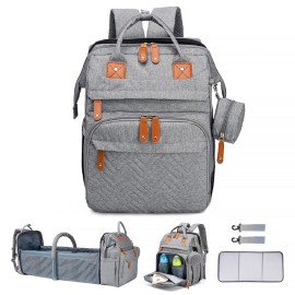 ANWTOTU Diaper Bag Backpack Diaper Bag Multifunctional Waterproof Diaper Bag with Changing Station Travel Backpack with Changing Pad, Pacifier Case & Stroller Straps(Grey)