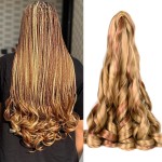 French Curly Braiding Hair for Box Braids P27/30 Loose Wave Braiding Hair 5 Packs 20 Inch 75G/Pack Spanish Curly Synthetic Spiral Curl Silky Braiding Hair Extensions (20 Inch,5 Packs,P27/30)