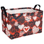 ASKETAM Valentine\'s Day Basket Gift for Empty Cute Heart Large Storage Bin for Kid and Baby Room Dcor (Black and White Creative Love)