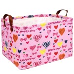 ASKETAM Valentine\'s Day Basket Gift for Empty Cute Heart Large Storage Bin for Kid and Baby Room Dcor (Happy Day Love)