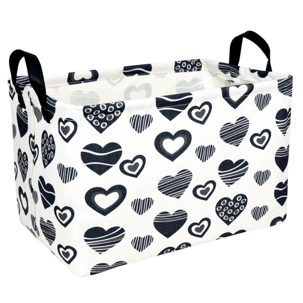 ASKETAM Valentine\'s Day Basket Gift for Empty Cute Heart Large Storage Bin for Kid and Baby Room Dcor (Black Creative Love)