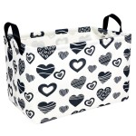 ASKETAM Valentine\'s Day Basket Gift for Empty Cute Heart Large Storage Bin for Kid and Baby Room Dcor (Black Creative Love)