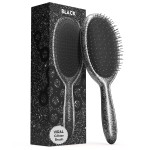 FRAMAR Glitter Hair Brush Detangler, Detangling Hairbrush For Women, Wet Hair Brush For Girls, Hair Detangler Brush, Wet Hairbrush, Hairbrushes, Girls Hairbrush Detangler, Reduces Frizz - Black