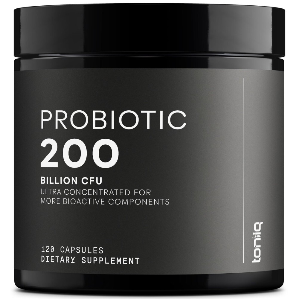 Toniiq 200 Billion CFU Probiotic Supplement 30 Verified Third-Party Tested Strains - Fully Shelf-Stable Probiotics Formula with Prebiotic Blend - Extended Release Capsules