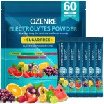 OZENKE Electrolytes Powder Packets, 60 Sticks Hydration Packets Sugar Free, Electrolyte Drink Mix Travel Electrolyte Packet for Rapid Hydration, 6 Flavors