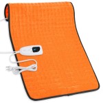 Deepsoon Heating Pad,Electric Heating Pads for Back,Neck,Abdomen,Moist Heating Pad for Shoulder,Knee,Arms,Legs,Dry/Moist Heat & Auto Shut Off,Christmas Gifts for Men and Women,Orange Black,33x17 Inch