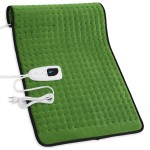 Deepsoon Heating Pad,Electric Heating Pads for Back,Neck,Abdomen,Moist Heating Pad for Shoulder,Knee,Arms,Legs,Dry/Moist Heat & Auto Shut Off,Christmas Gifts for Men and Women,Green Black,33x17 Inch