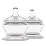 PopYum Stage 3 Fast Flow Anti-Colic Nipples, 2-Pack, 6+ Months 100% Soft Silicone Natural Latch Breast-Like Bottle Replacement Nipple