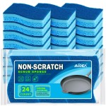 AIDEA Sponges Kitchen, Non-Scratch Scrub Sponge, 24Count, Sponges for Non-Stick Cookware, Kitchen Sponge for Dishes, Cleans Fast Without Scratching, Cleaning Power for Kitchen, Bathroom, Household