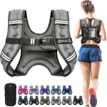 BAGAIL Weighted Vest, 5lb/8lb/10lb/12lb/15lb/20lb/25lb/30lb Weight Vest for Walking & Weight Loss, Reflective Rucking Vest with Phone Pouch for Women & Men, Home Gym & Outdoor Training