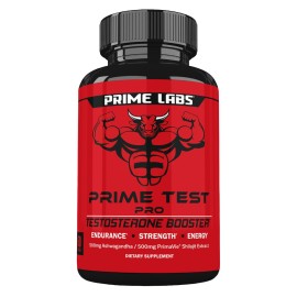 Prime Labs Prime Test Pro - Testosterone Supplement for Men - Test, Vitality, & Energy Booster - with Ashwagandha, PrimaVie Shilajit Extract, & DIM - 60 Capsules