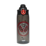Zak Designs Marvel Spider-Man Sage Water Bottle For School or Travel, 25oz Durable Plastic Water Bottle With Straw, Handle, and Leak-Proof, Pop-Up Spout Cover (Miles Morales)
