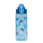 Zak Designs Disney Sage Water Bottle For School or Travel, 25oz Durable Plastic Water Bottle With Straw, Handle, and Leak-Proof, Pop-Up Spout Cover (Stitch)