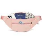 Large Mono Pink Fanny Packs Cute Belt Bag for Women Gift Trendy Stuff with 4-Zipper Pockets Adjustable Waist Pack Bag for Outdoors Workout Traveling Casual Festival