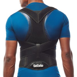 Selbite Posture Corrector for Men and Women - Back Brace for Upper and Lower Body Support - Adjustable Straightener with Pain Relief and Muscle Memory (X-Small)