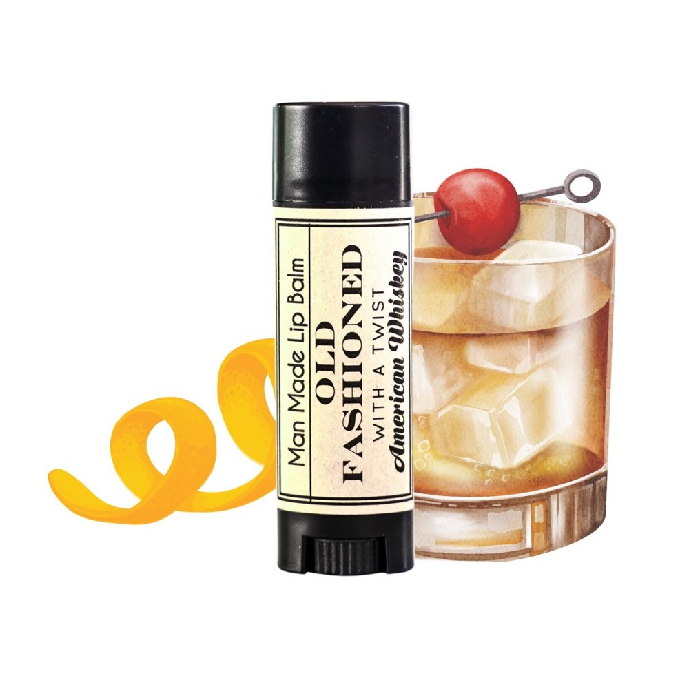 Old Fashioned Lip Balm - Funny gift for bourbon whiskey lover stocking stuffer for men man chapstick unique Christmas gift ideas for dad, husband, boyfriend