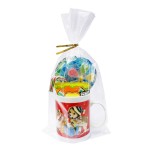 Wowfit 50 CT 7x12 inches Clear Bottom Gusset Cellophane Gift Bags with 6 Gold Twist Ties, Cello Packaging for Party Favors, Baby Showers, and Wedding Gift Wrapping