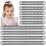 300PCS Black Elastic Hair Ties,2.2cm in Diameter No Crease Small Hair Elastics, Finger Rubber Hair Elastics Hair Ponytail Holders for Women Girls Toddlers Kids
