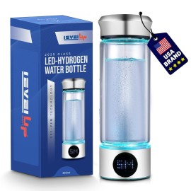 Level Up Way - 2026 New Hydrogen Generator Water Bottle SPE PEM Technology Water Ionizer (Classic, Silver - LED)