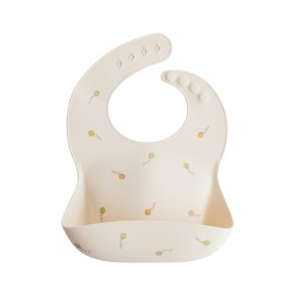mushie Silicone Baby Bib | Adjustable Fit Waterproof Bibs (Kites)