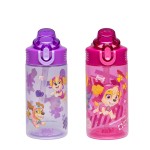 Zak Designs PAW Patrol Sage Kids Water Bottle For School or Travel, 16oz Durable Plastic Water Bottle With Straw, Handle, and Leak-Proof, Pop-Up Spout Cover, 2-Pack Set (Skye & Friends)
