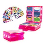 Large Pill Organizer with Medicine Labels, Pill Dispenser 12-Compartment Travel Medication Storage Case, 7-Day Pill Box for Vitamins & Supplements (Pink, 161 Labels)